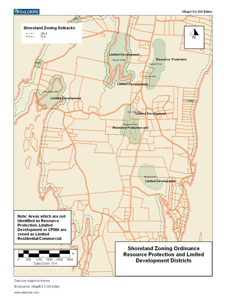 Resource Protection District and Limited Development District Map  